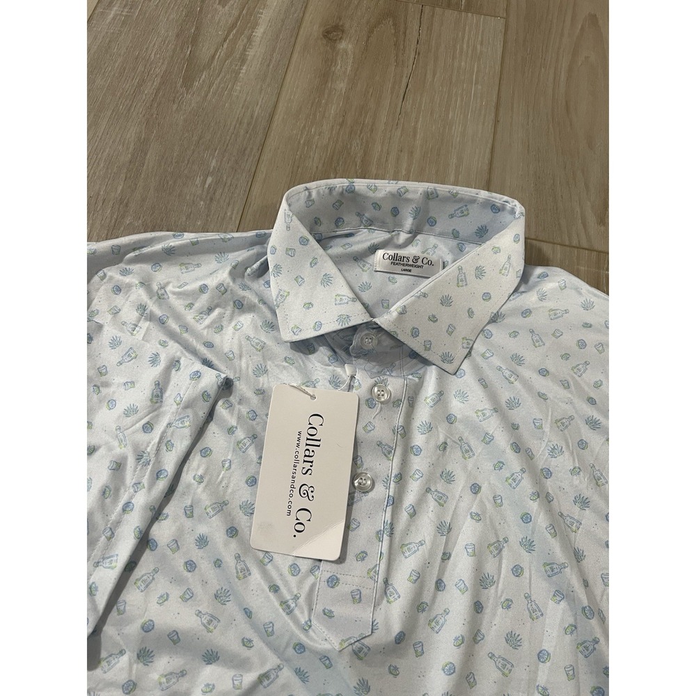 Collars and Co Featherweight Polo AOP Cocktail Pattern Size L